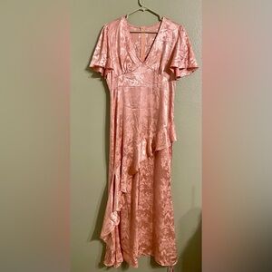 Cider Blush Floral Satin Dress